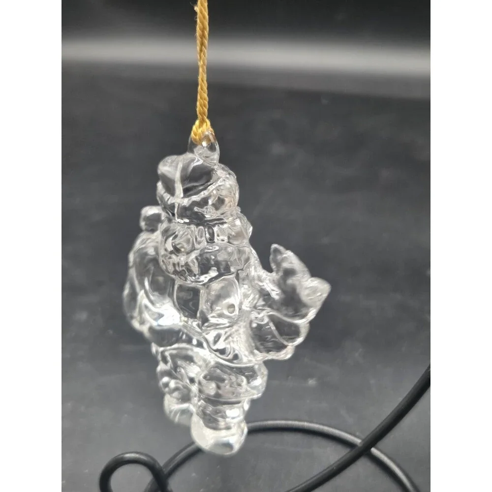 Christmas Ornament Gorham Santa Claus W Dove Full Lead Crystal In Box Germany